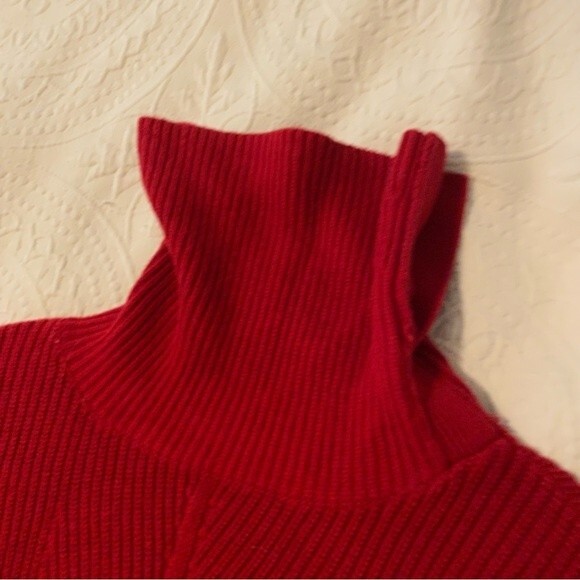 Talbots size Small Red Holiday Turtleneck Sweater - Picture 4 of 7